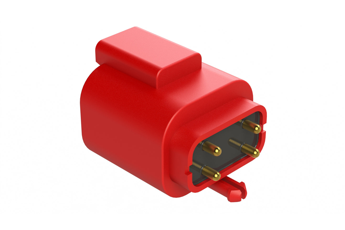 AT04-4P-BM02RED 4 Position PCB Flangeless (Snap Fit) Board Mount Receptacle, Pin, Gold Plated Contacts Included, Potting, Red
