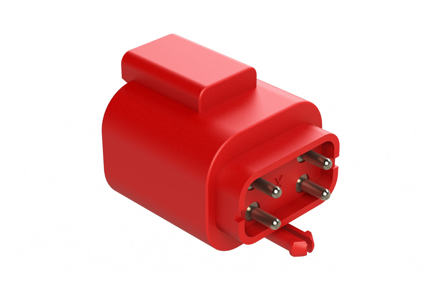 AT04-4P-BM03RED 4 Position PCB Flangeless (Snap Fit) Board Mount Receptacle, Pin, Nickel Contact Plating, No Potting, Red