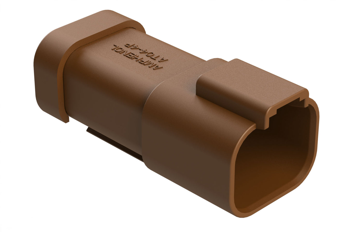 AT04-4P-EC01BRN 4-Way Receptacle, Male Connector with End Cap, Brown