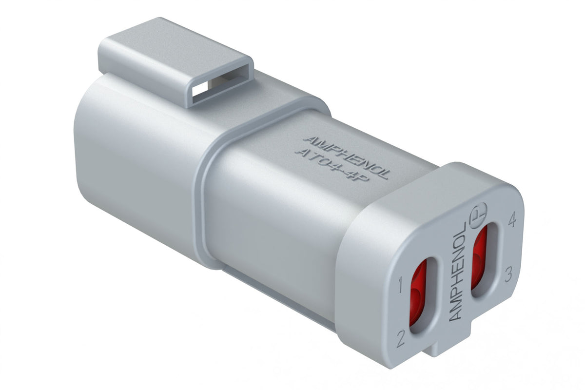 Aw4p AT04-4P-EC01 4-Way Receptacle, Male Connector with End Cap, Grey. DT04 ...