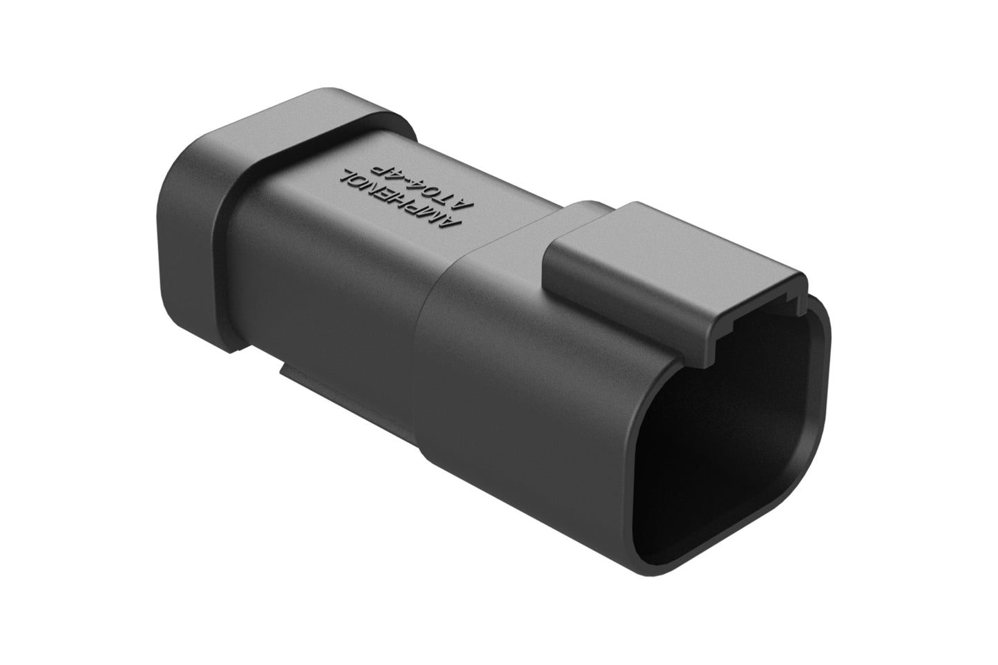 AT04-4P-EP13 4-way receptacle, (1) 4 Pin busbar=26 amps, nickel plating, black. Contacts included. DT04-4P-EP13