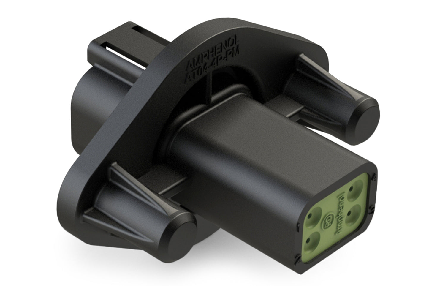 AT04-4P-PM12 4 Position Receptacle, Pin, Nickel, Panel Mount, Self-Threading, Reduced Diameter Seal