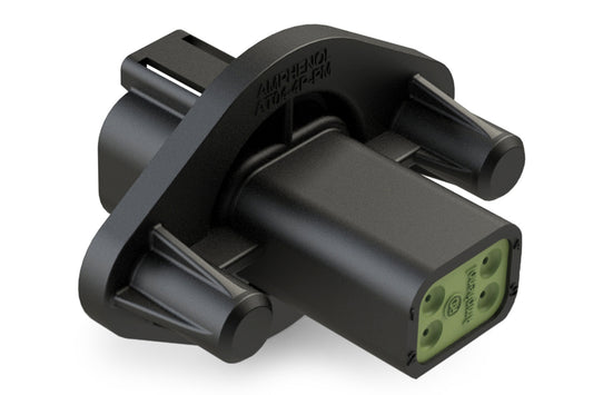 AT04-4P-PM12 4 Position Receptacle, Pin, Nickel, Panel Mount, Self-Threading, Reduced Diameter Seal