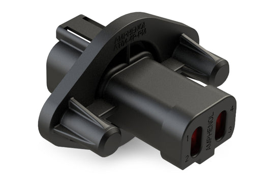AT04-4P-PM13 4 Position Receptacle, Pin, Nickel, Panel Mount, Self-Threading, Cap