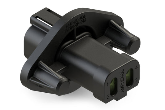 AT04-4P-PM14 4 Position Receptacle, Pin, Nickel, Panel Mount, Self-Threading, Reduced Diameter Seal, Cap