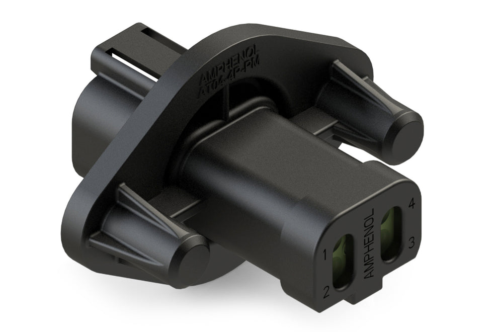 AT04-4P-PM14 4 Position Receptacle, Pin, Nickel, Panel Mount, Self-Thr ...