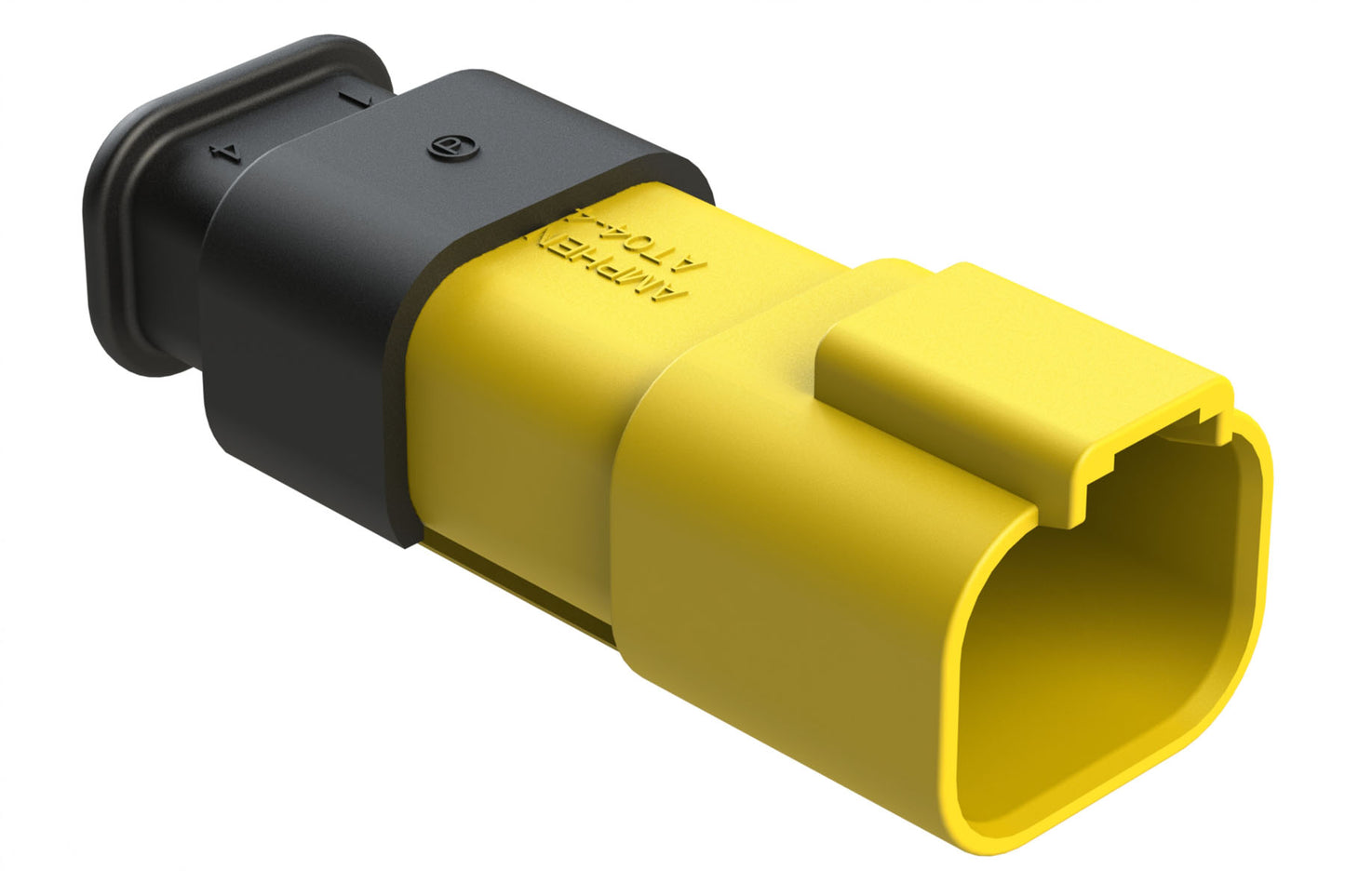 AT04-4P-SR02YEL 4-Way Receptacle Male Connector with Strain Relief, Reduced Diameter Seal, Yellow