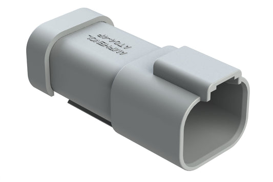 AT04-4P-SS01 4-Way Receptacle, Male Connector with Solid Rear Grommet and Endcap. DT04-4P-C017
