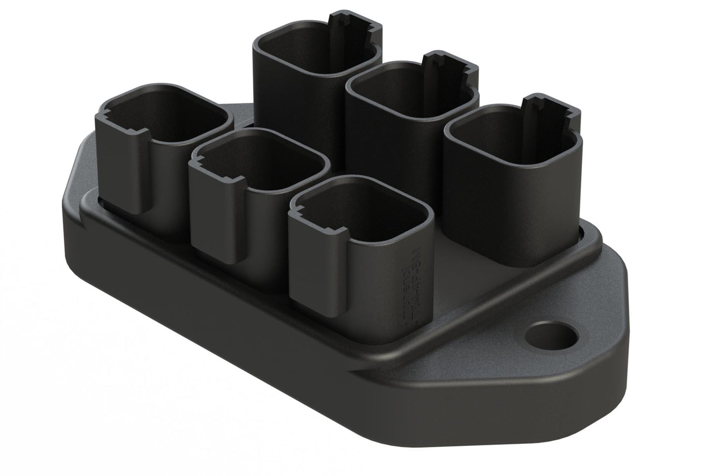 AT04-4PBM04-X601 24 Position Power Splitter Control Module, 4 Pin x 6 Device Layout, Nickel Contacts, 13A, Green LED, Potted, Black