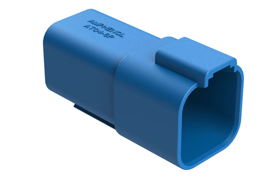 AT04-6P-BLU 6-Way Receptacle, Male Connector, Blue