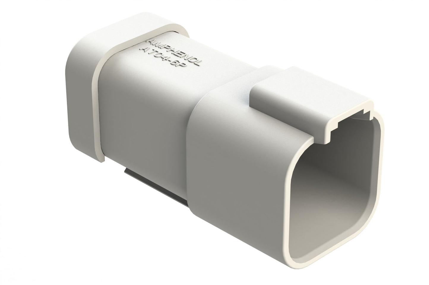 AT04-6P-EC01WHT 6-Way Receptacle, Male Connector with End Cap, White