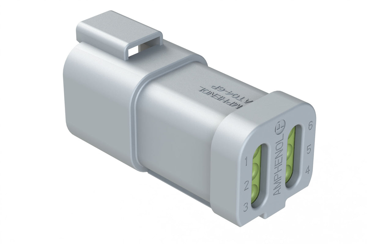 AT04-6P-MM01 6-Way Receptacle, Male Connector with Reduced Diameter Se ...