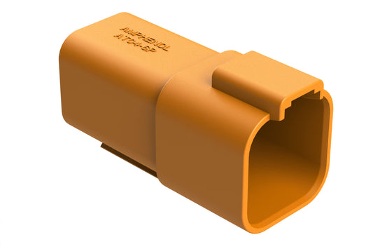 AT04-6P-ORG 6-Way Receptacle, Male Connector, Orange