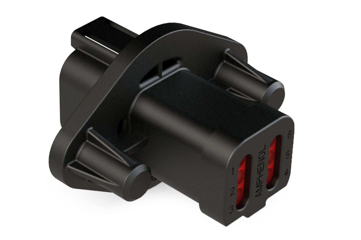 AT04-6P-PM13 6 Position Receptacle, Pin, Nickel, Panel Mount, Self-Threading, Cap
