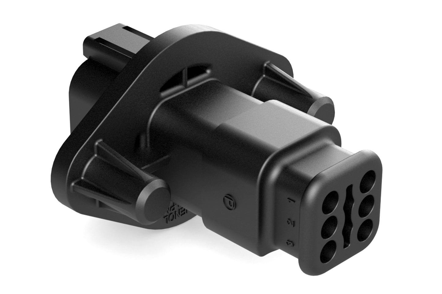 AT04-6P-PM15 6 Position Receptacle, Pin, Panel Mount, Self-Threading, Strain Relief