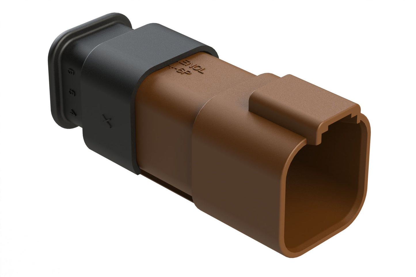 AT04-6P-SR01BRN 6-Way Receptacle Male Connector with Strain Relief Endcap, Standard Seal, Brown