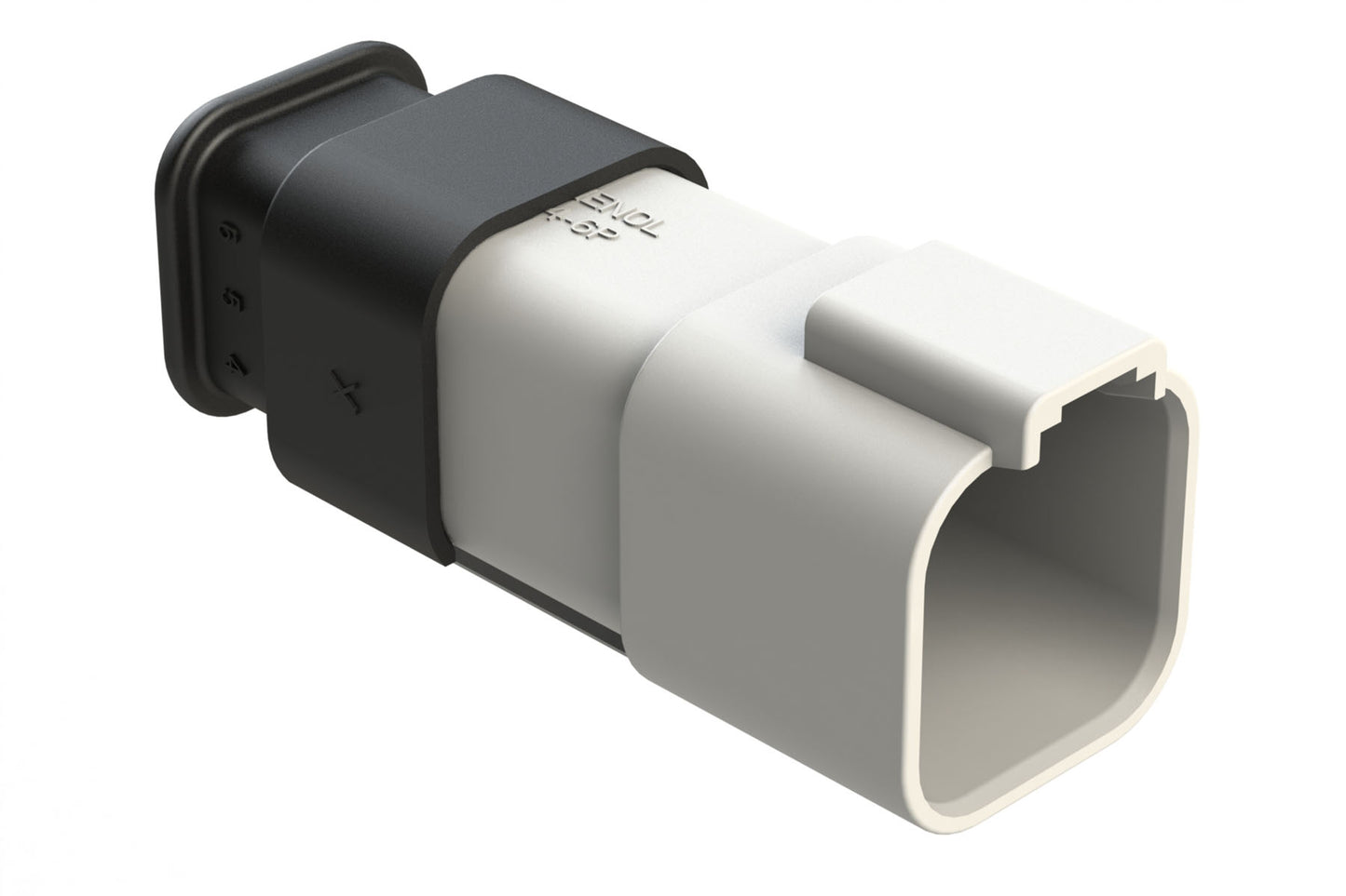 AT04-6P-SR01WHT 6-Way Receptacle Male Connector with Strain Relief Endcap, Standard Seal, White