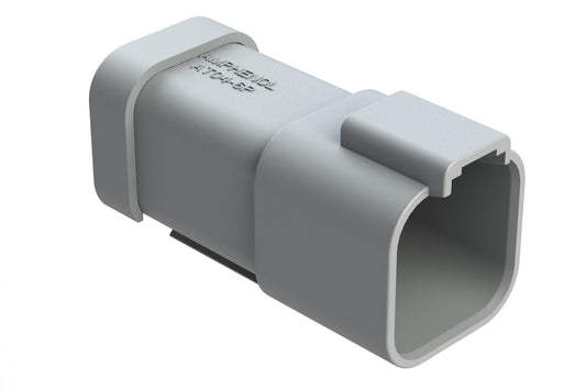 AT04-6P-SS01 6-Way Receptacle, Male Connector with Solid Rear Grommet and Endcap. DT04-6P-C017