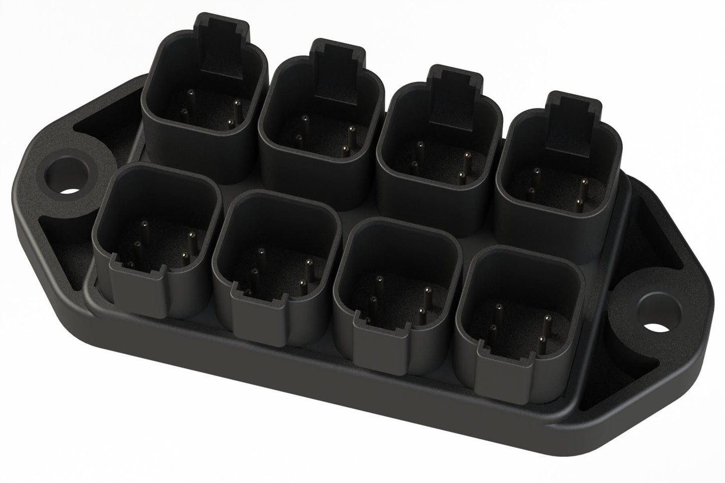 AT04-6PBM04-X801 48 Position Power Splitter Control Module, 6 Pin x 8 Device Layout, Nickel Contacts, 13A, Green LED, Potted, Black