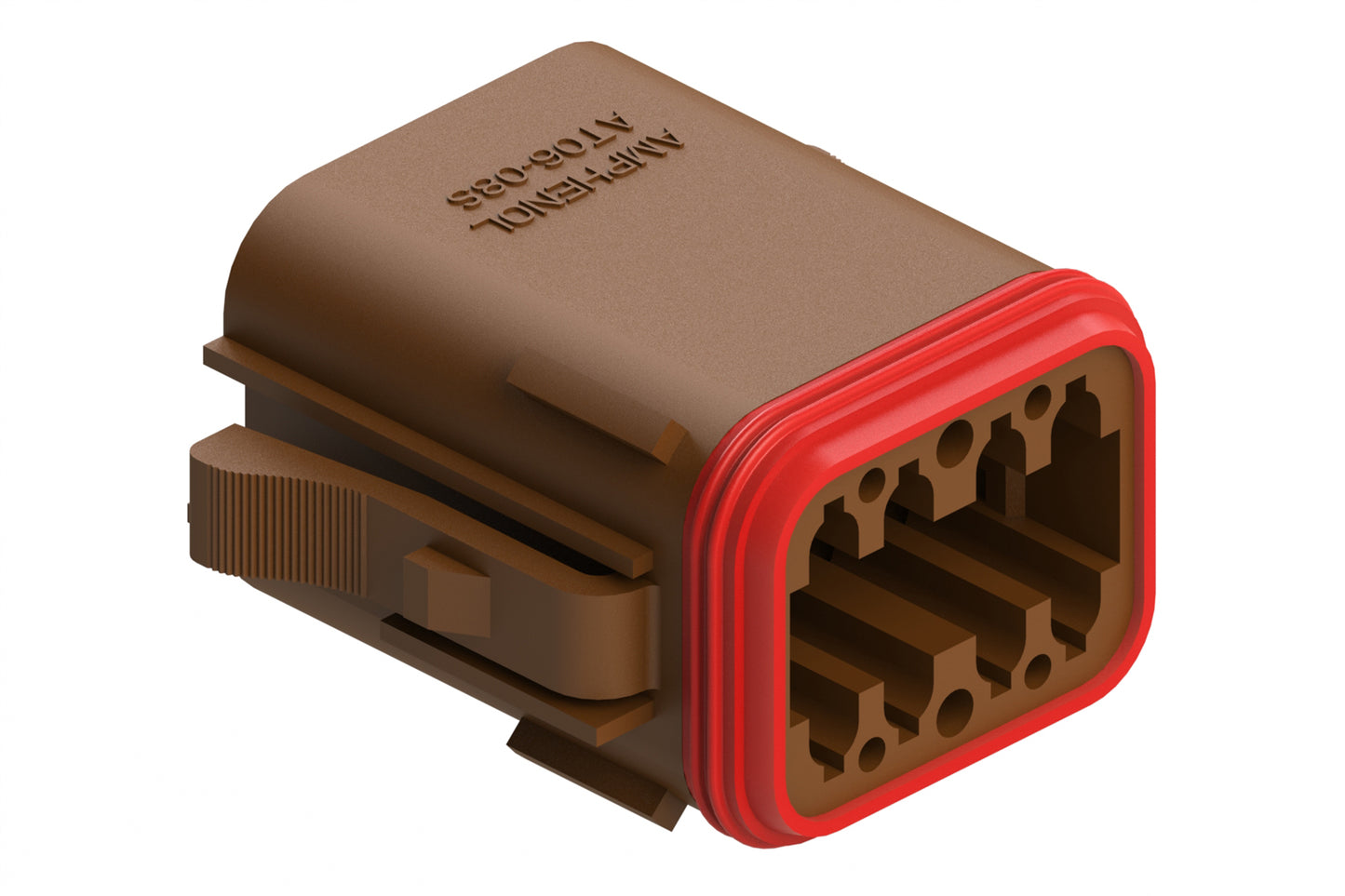 AT06-08SB-BRN 8-Way Plug, Female Connector with B Position Key, Brown