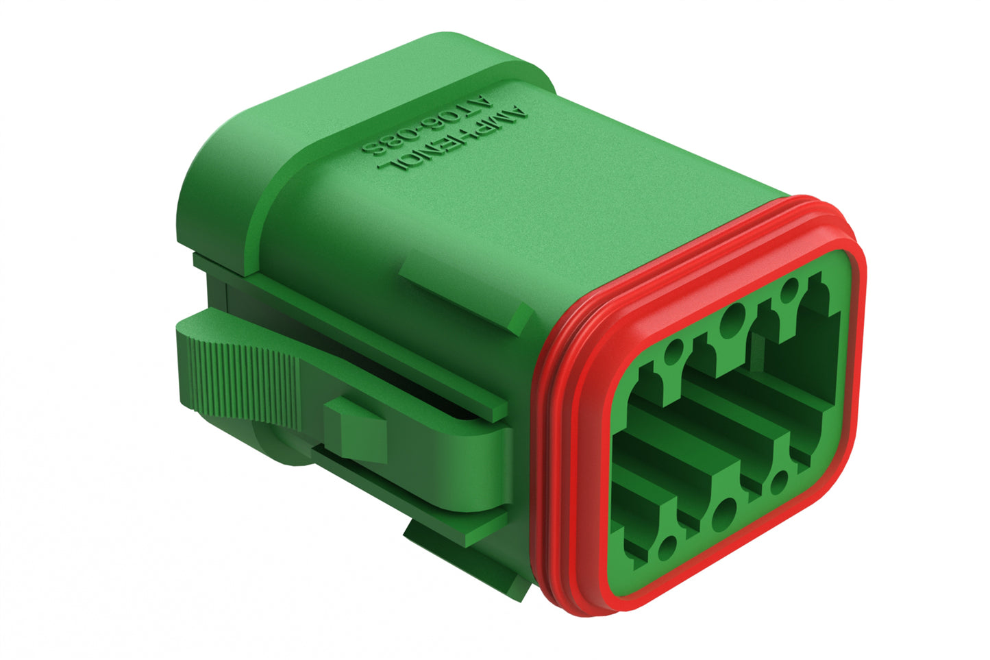 AT06-08SB-ECGRN 8-Way Plug, Female Connector with B Position Key and End Cap, Green