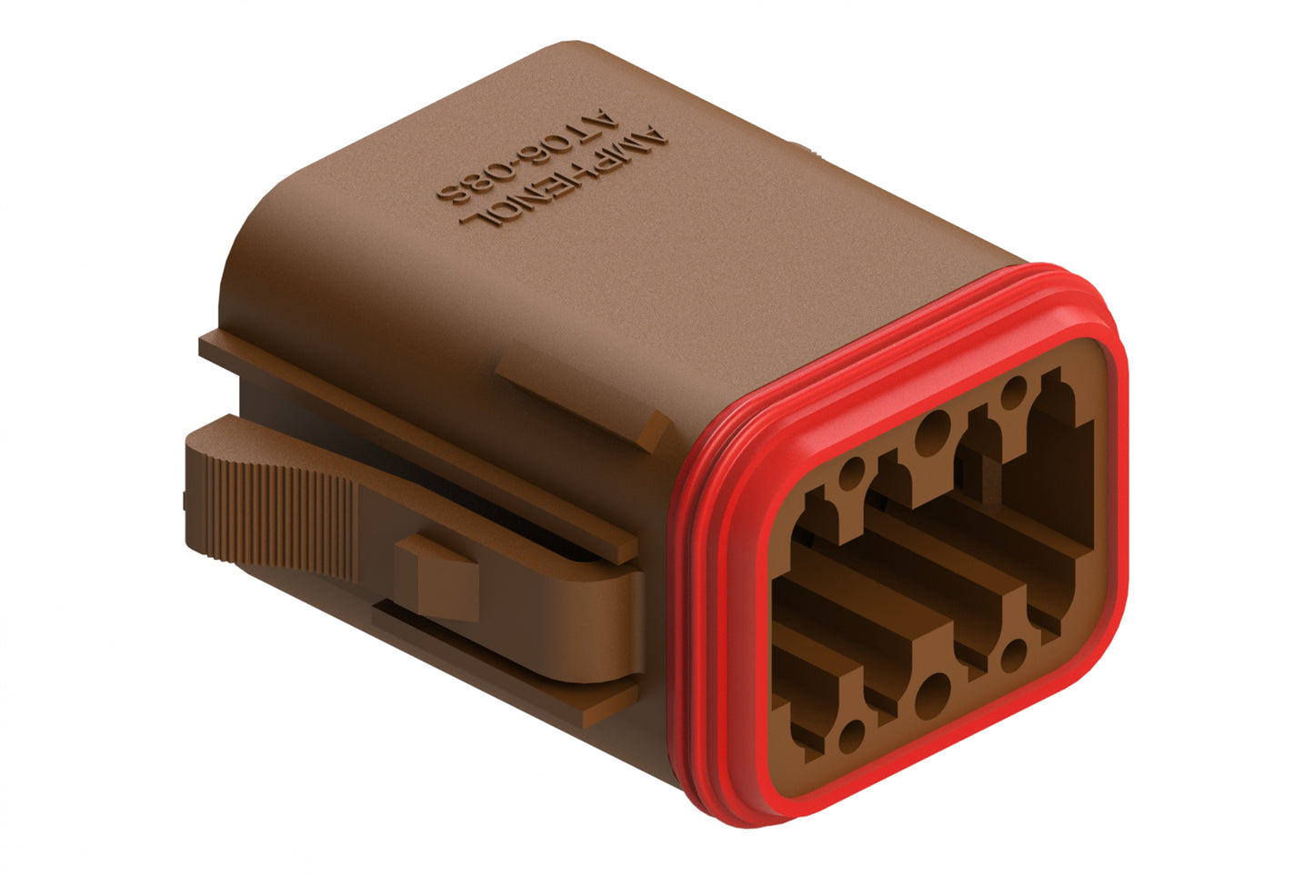 AT06-08SC-BRN 8-Way Plug, Female Connector with C Position Key, Brown