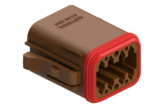AT06-08SC-BRN 8-Way Plug, Female Connector with C Position Key, Brown