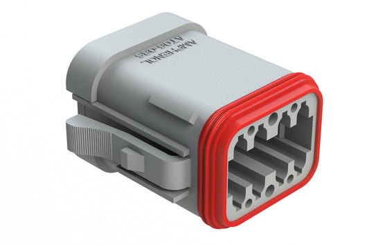 AT06-08SC-ECGRY 8-Way Plug, Female Connector with C Position Key and End Cap, Grey