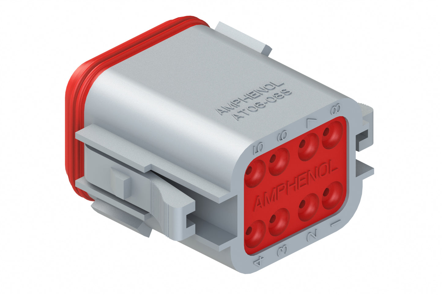 AT06-08SC-GRY 8-Way Plug, Female Connector with C Position Key, Grey