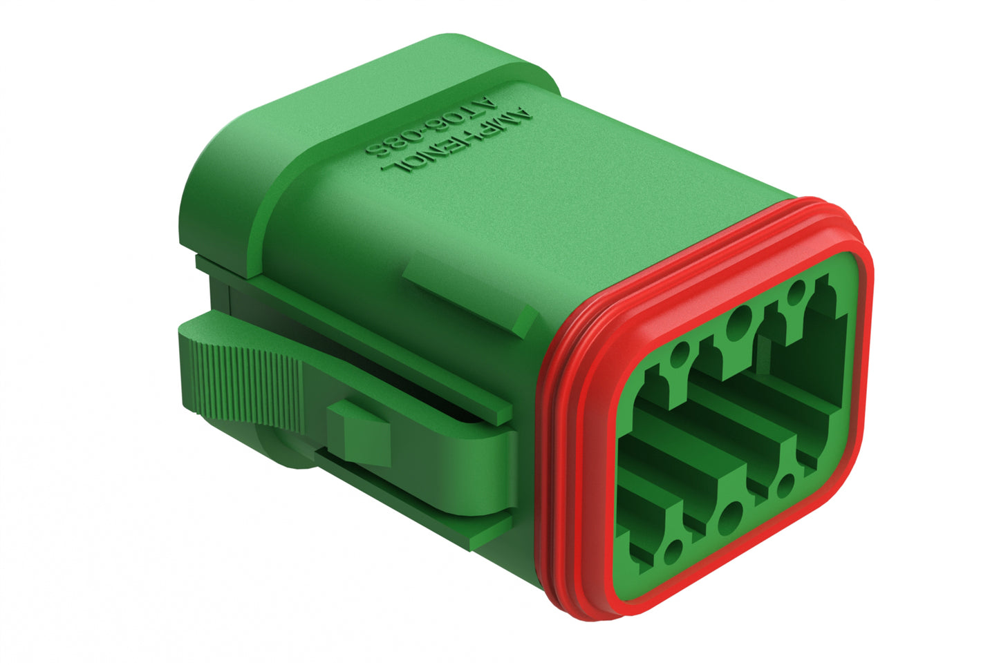 AT06-08SC-MM01 8-Way Plug, Female Connector with C Position Key, Reduced Diameter Seal (E-Seal) and End Cap, Green. DT06-08SC-CE01, DT06-08SC-CE05