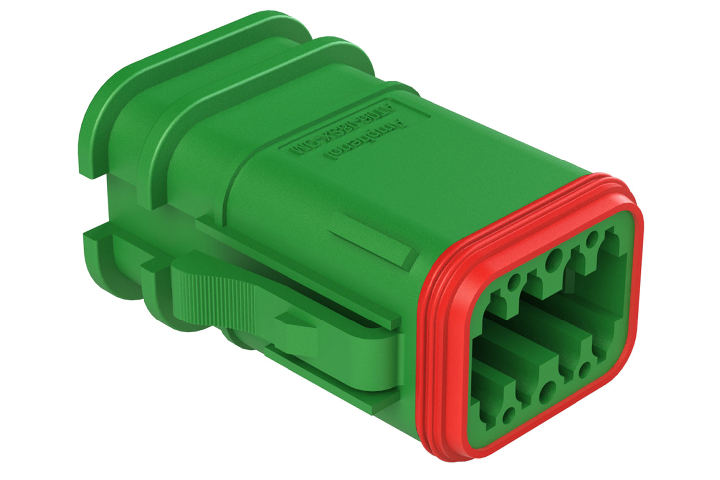 AT06-08SC-OMGRN 8 Position Overmolded Plug, Socket, Keyed C, Green