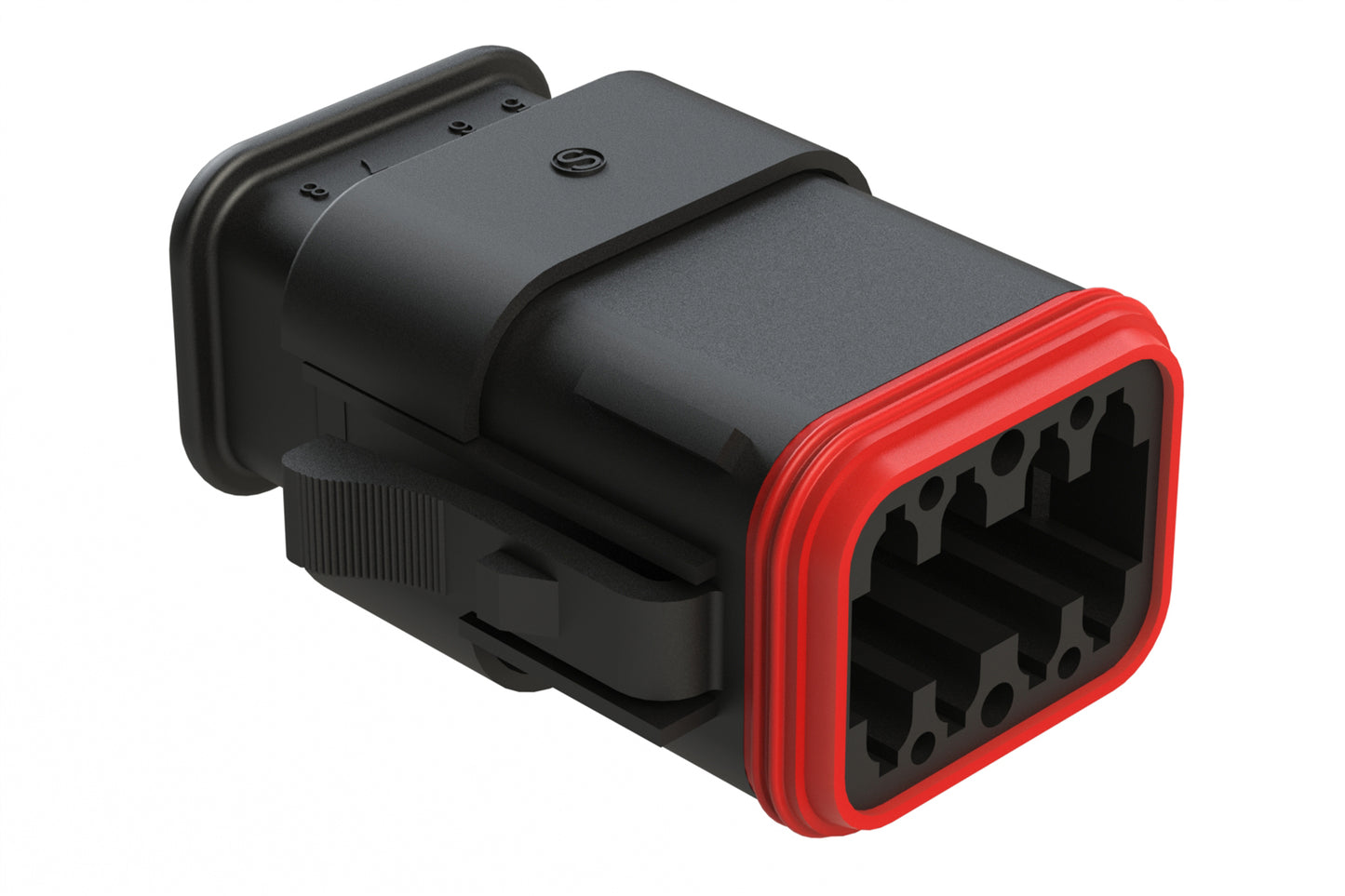 AT06-08SC-SRBK 8 position Socket plug key position C, with strain relief, black