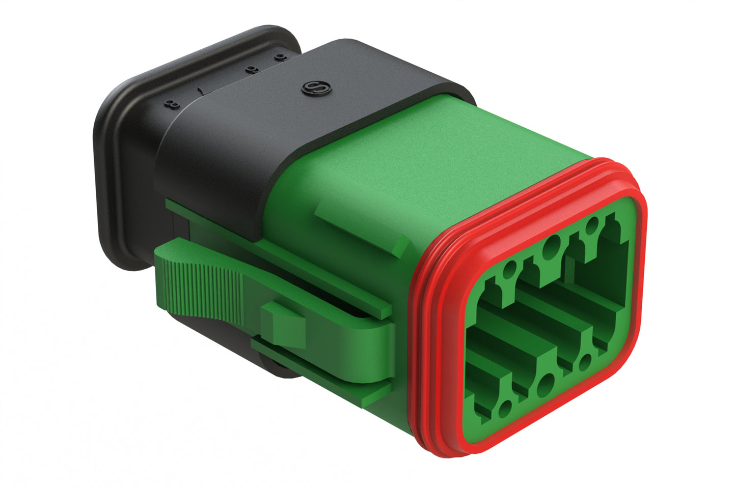 AT06-08SC-SRGN 8 position Socket plug key position C, with strain relief, green. DT06-08SC-E008