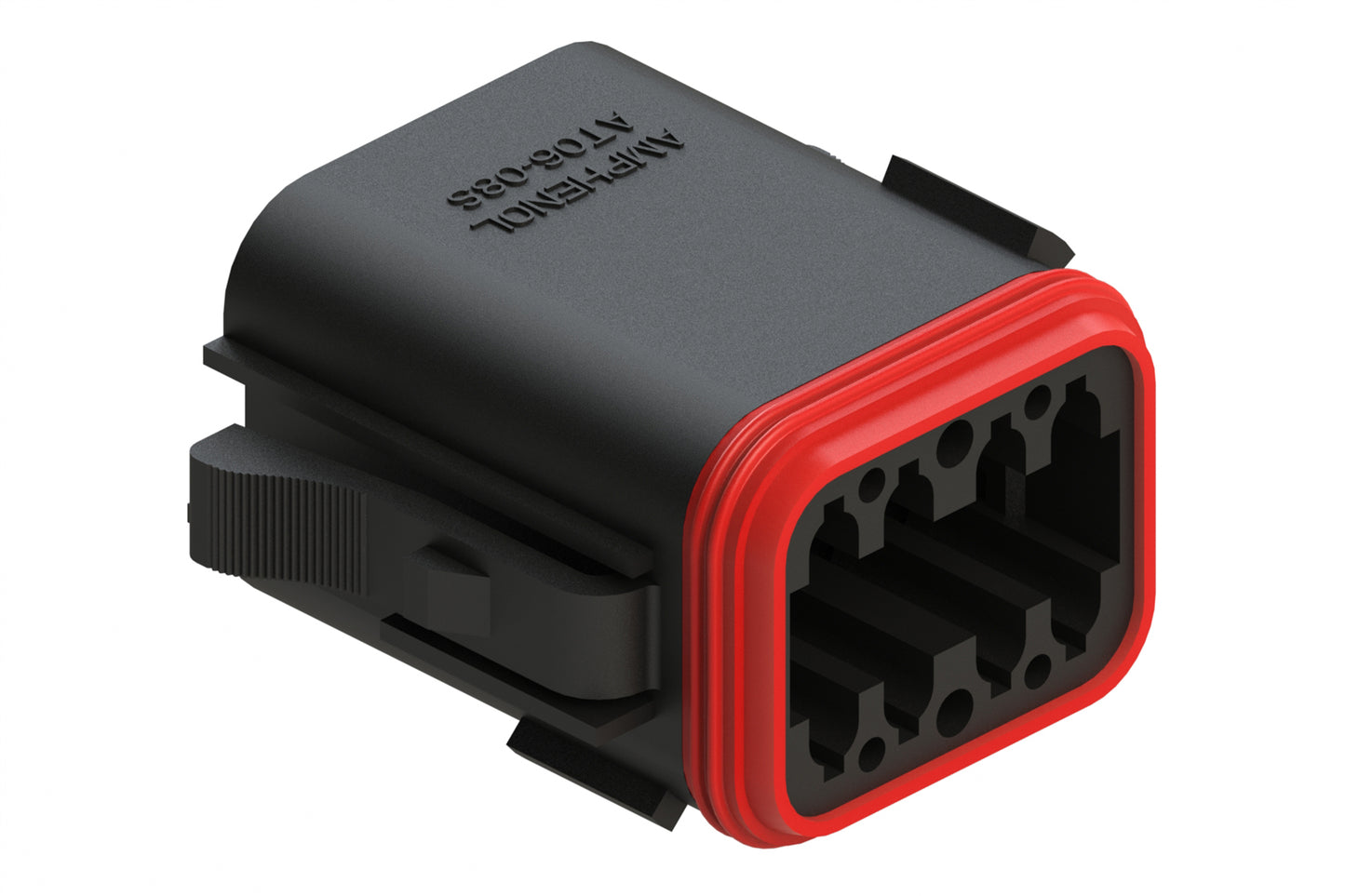 AT06-08SD-BLK 8-Way Plug, Female Connector with D Position Key, Black