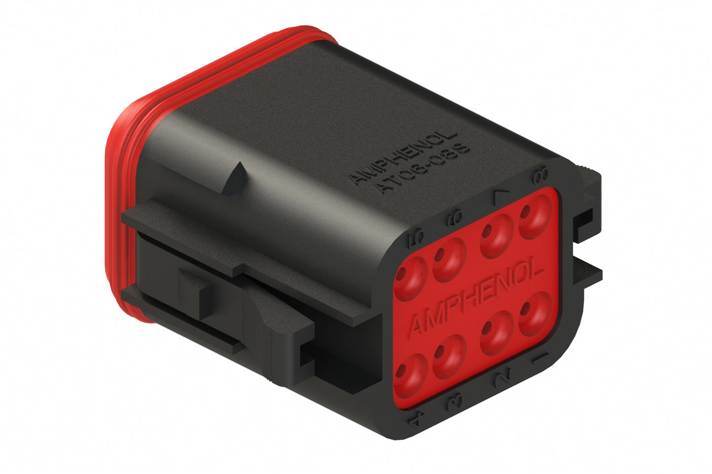 AT06-08SD-BLK 8-Way Plug, Female Connector with D Position Key, Black