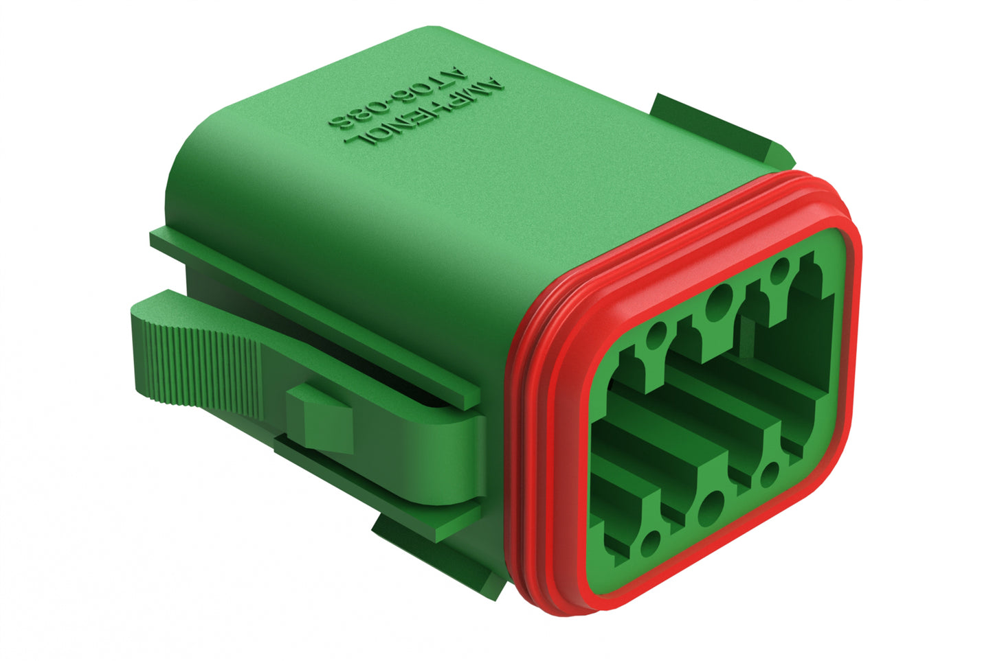 AT06-08SD-GRN 8-Way Plug, Female Connector with D Position Key, Green