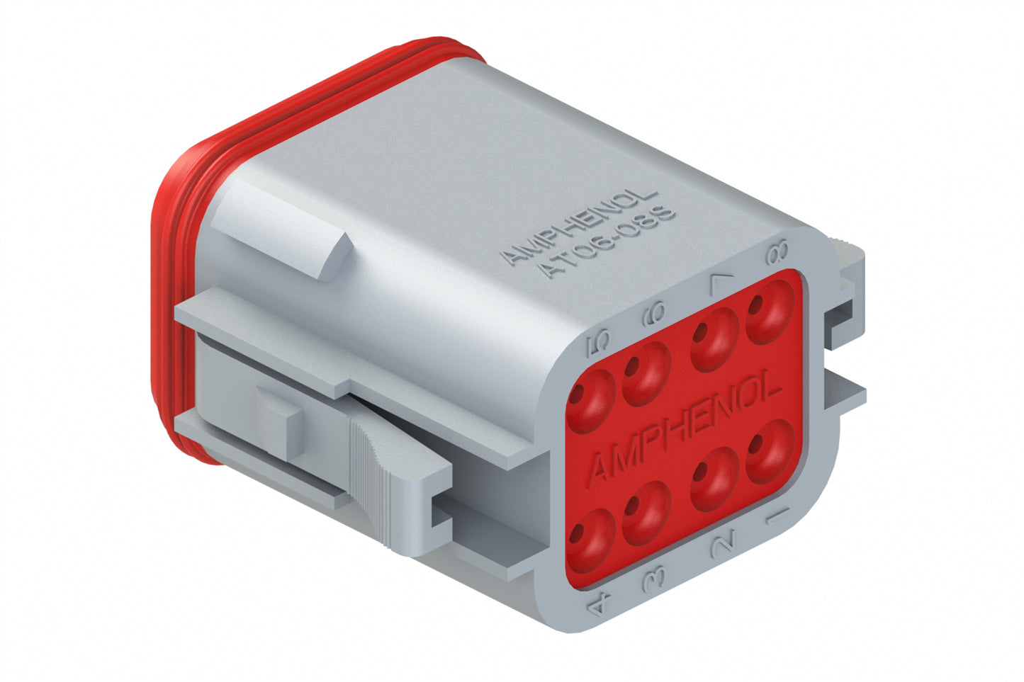 AT06-08SD-GRY 8-Way Plug, Female Connector with D Position Key, Grey
