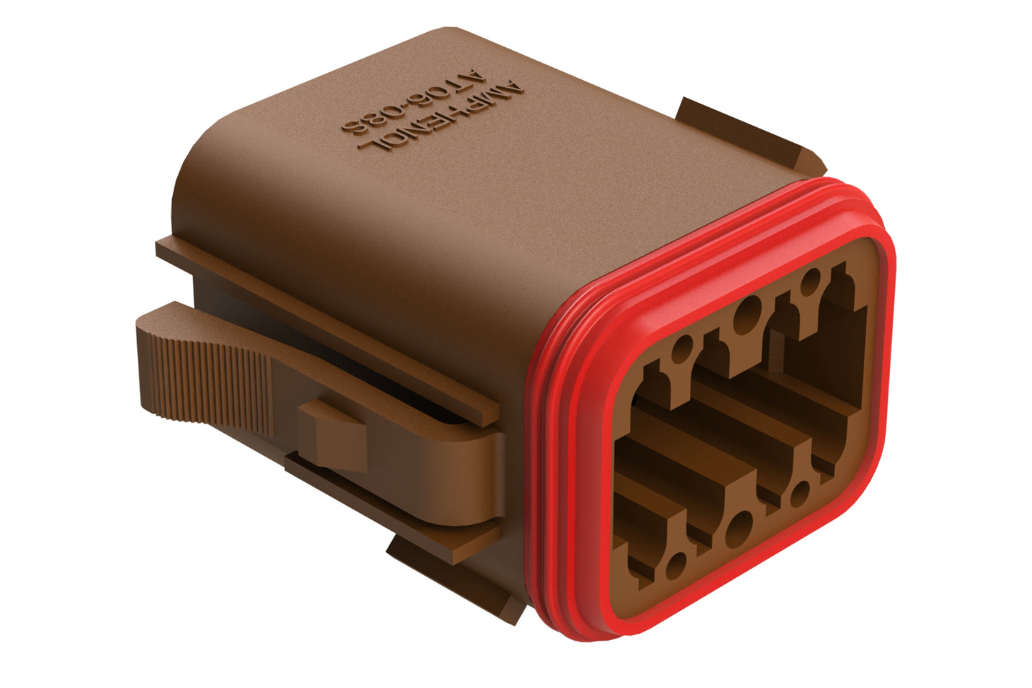 AT06-08SD-RD01 8-Way Plug, Female Connector with D Position Key and Reduced Diameter Seal (E-Seal), Brown. DT06-08SD-C015, DT06-08SD-CE06