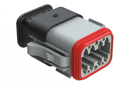 AT06-08SD-SR2GY 8 position Socket plug key position D, with strain relief & Reduced Diameter Seal, grey