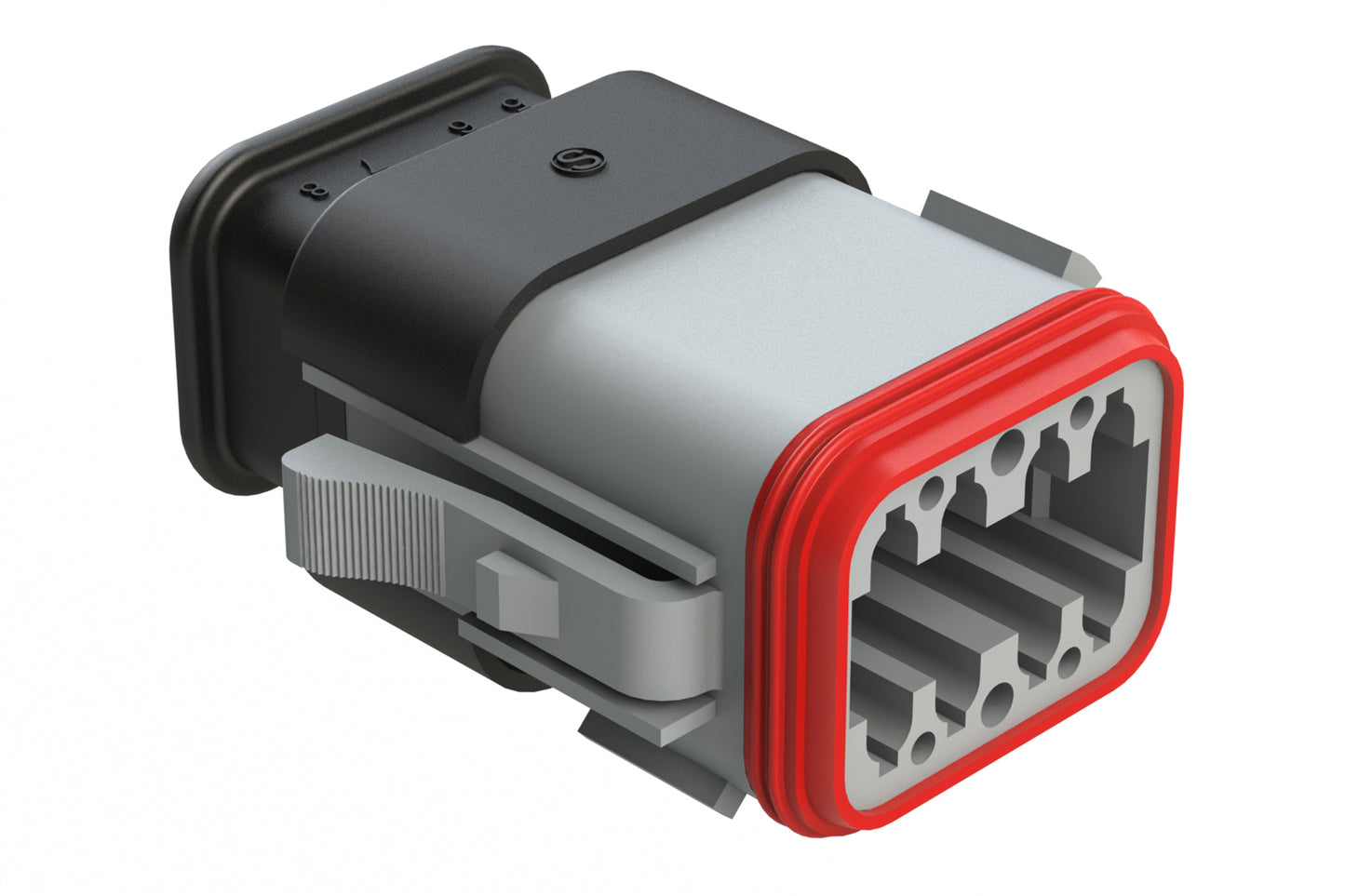 AT06-08SD-SRGRY 8 position Socket plug key position D, with strain relief, grey