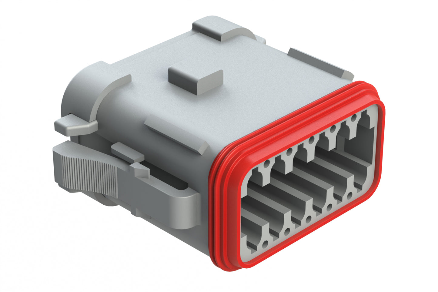 AT06-12SA-MM01 12-Way Plug, Female Connector with A Position Key and Reduced Diameter Seal (E-Seal) and End Cap. DT06-12SA-CE01, DT06-12SA-CE05