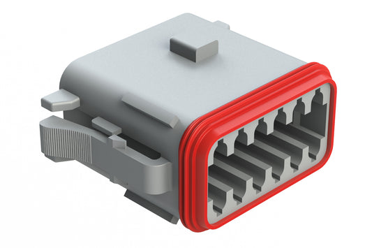 AT06-12SB-RDGRY 12-Way Plug, Female Connector with B Position Key and Reduced Diameter Seal (E-Seal), Grey