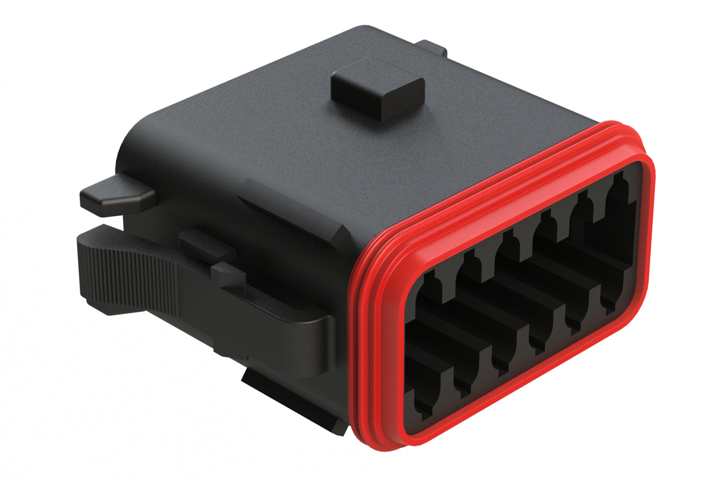 AT06-12SB 12-Way Plug, Female Connector with B Position Key, Black. DT06-12SB, DT06-12SB-P012
