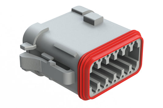 AT06-12SC-ECGRY 12-Way Plug, Female Connector with C Position Key and End Cap, Grey