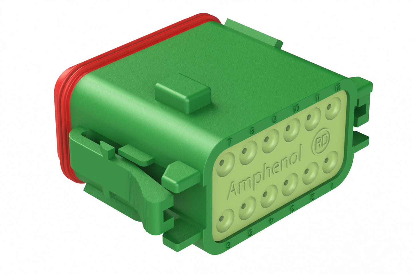 AT06-12SC-RD01 12-Way Plug, Female Connector with C Position Key and Reduced Diameter Seal (E-Seal), Green. DT06-12SC-C015