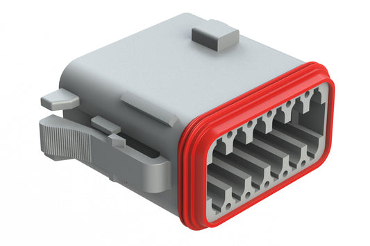 AT06-12SC-RDGRY 12-Way Plug, Female Connector with C Position Key and Reduced Diameter Seal (E-Seal), Grey