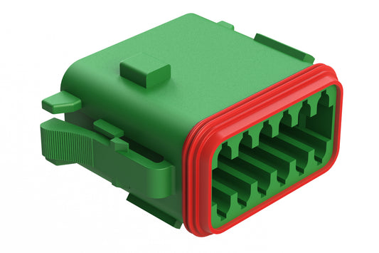 AT06-12SD-GRN 12-Way Plug, Female Connector with D Position Key, Green