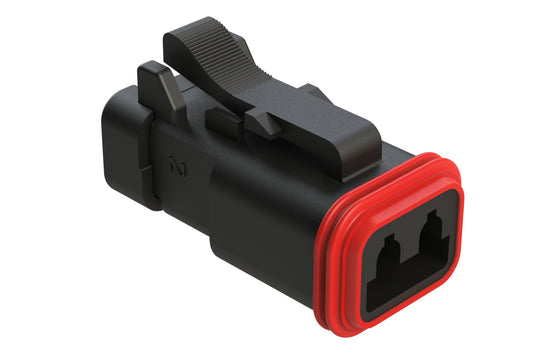 AT06-2S-EC01BLK 2-Way Plug, Female Connector with End Cap, Black. DT06-2S-EP06, DT06-2S-E005