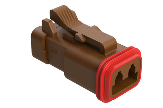 AT06-2S-EC01BRN 2-Way Plug, Female Connector with End Cap, Brown