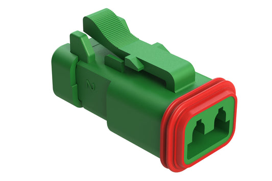 AT06-2S-EC01GRN 2-Way Plug, Female Connector with End Cap, Green
